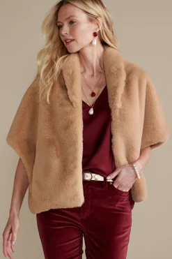 Soft Surroundings Anastasia Faux Fur Capelet