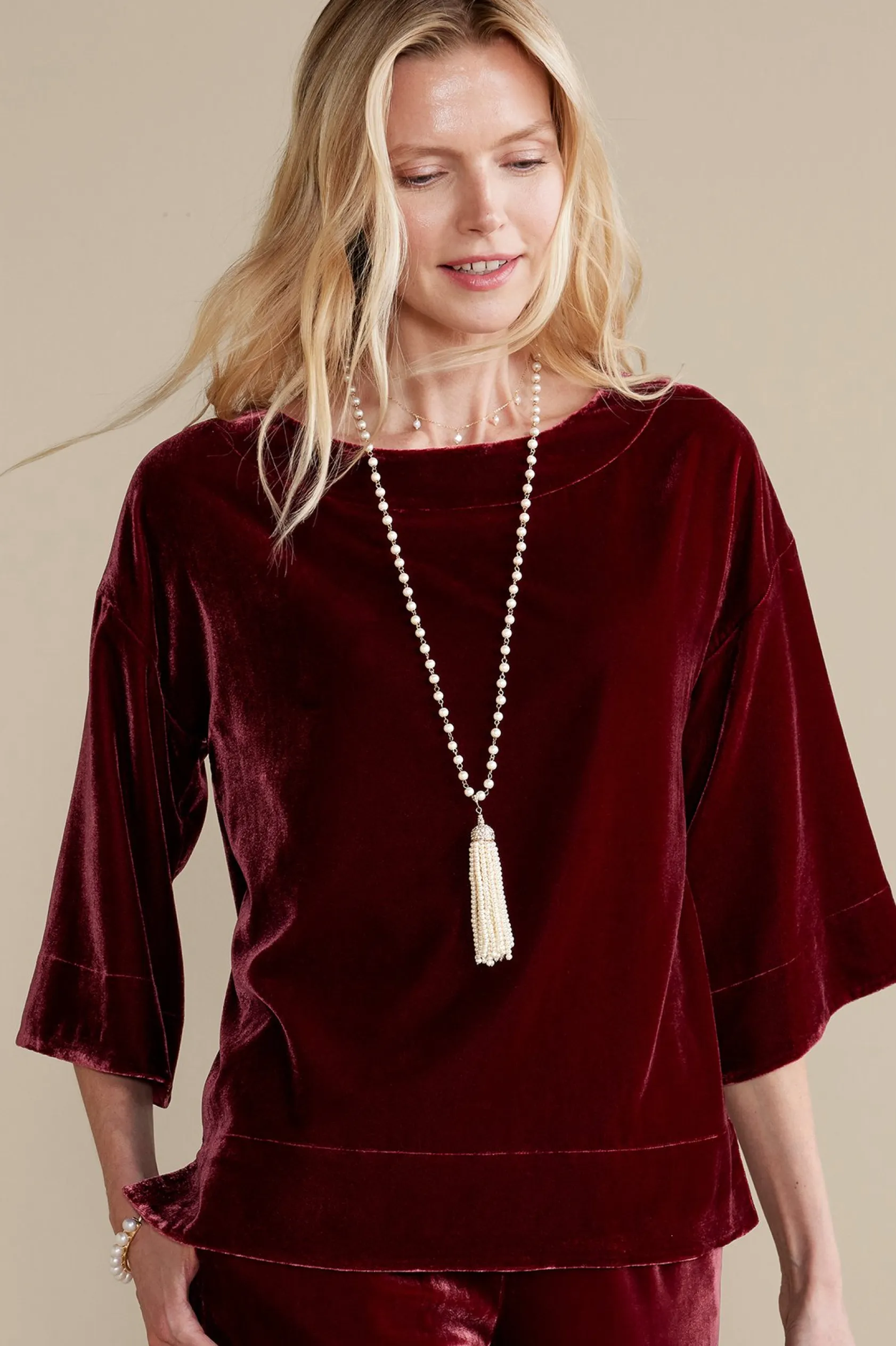 Soft Surroundings Aria Velvet Top
