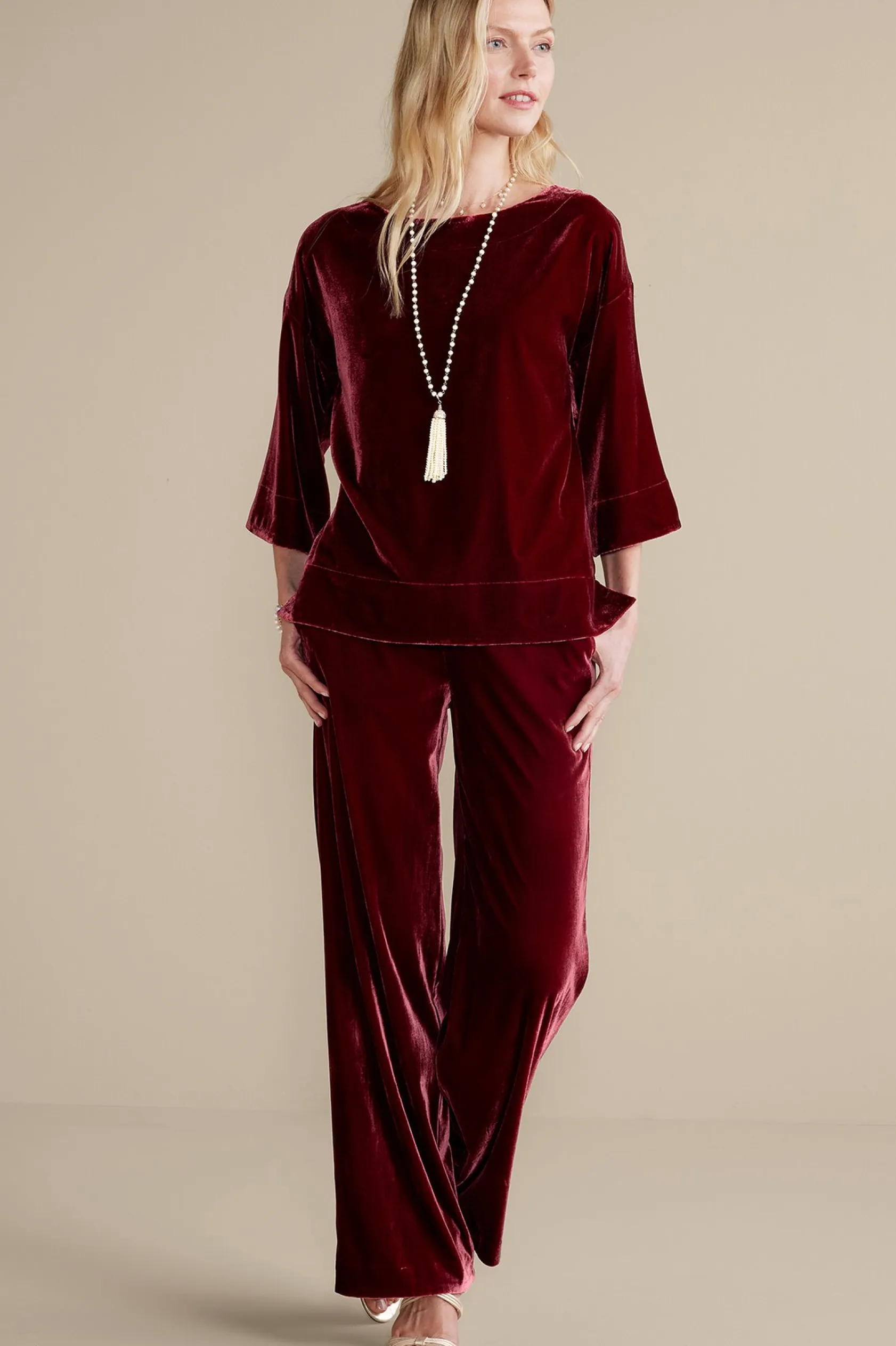 Soft Surroundings Aria Velvet Top