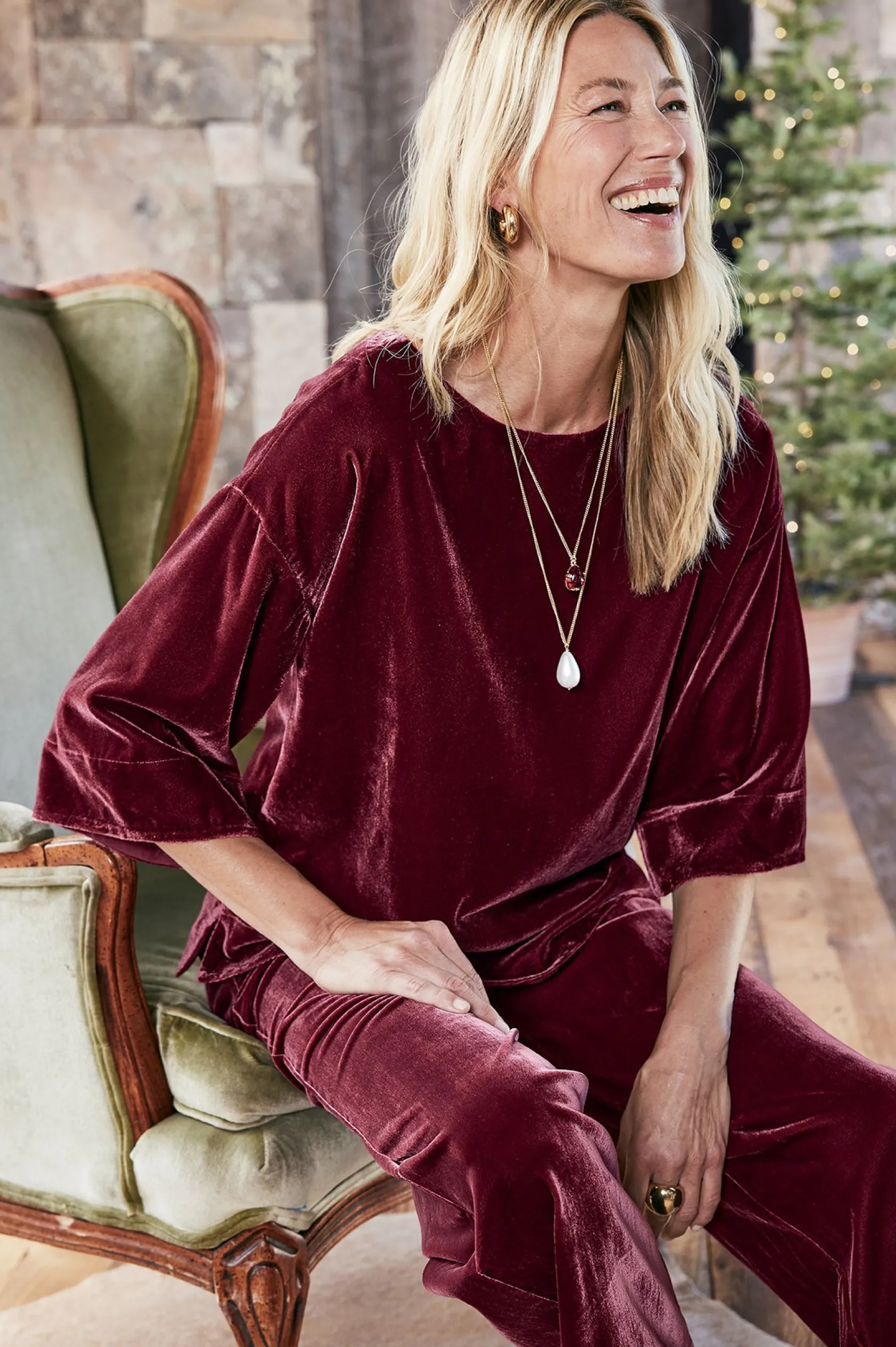 Soft Surroundings Aria Velvet Top