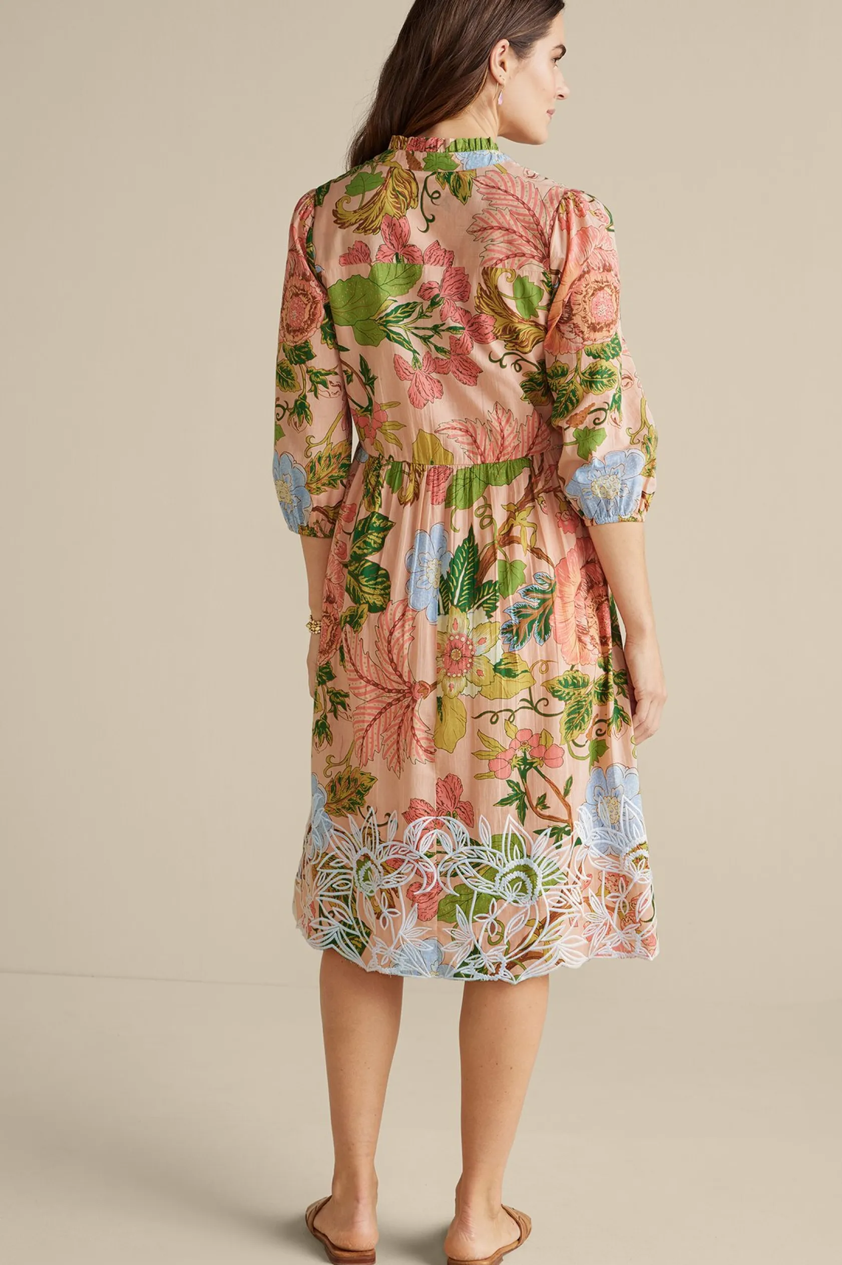 Soft Surroundings Bellicia Embroidered Midi Dress