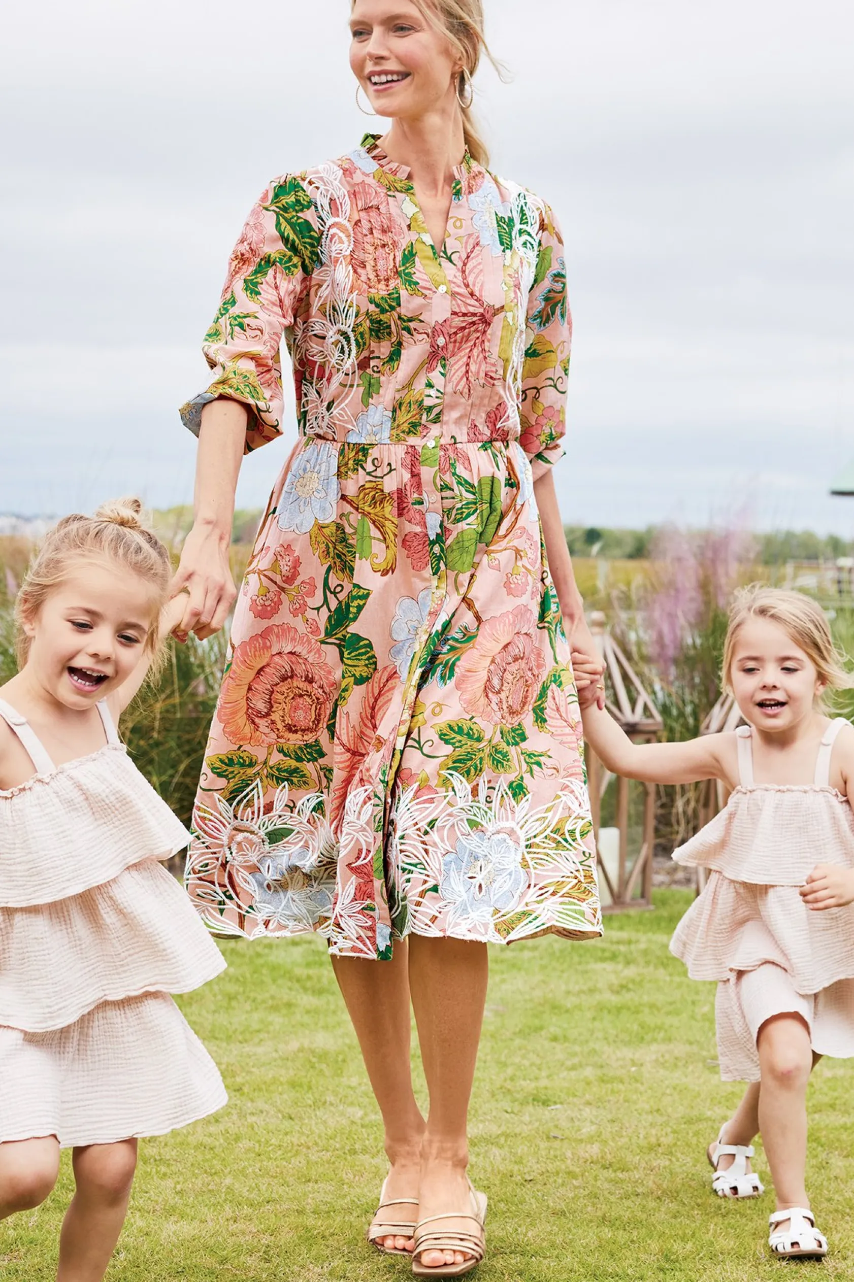 Soft Surroundings Bellicia Embroidered Midi Dress