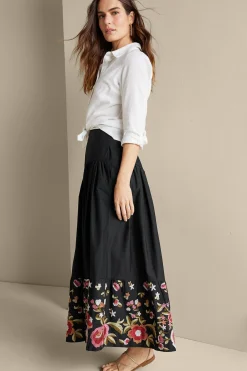 Soft Surroundings Cindi Embroidered Maxi Skirt