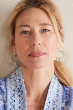 Soft Surroundings Cressa Crystal Hoop Earrings