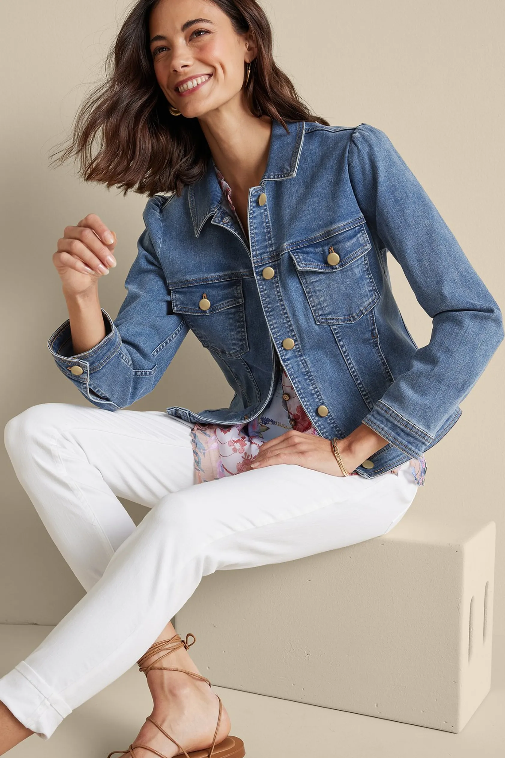 Soft Surroundings Diana Shapely Denim Jacket
