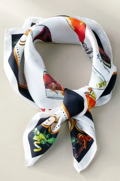 Soft Surroundings Drinks on Me Silk Scarf