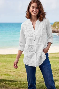 Soft Surroundings Eleanor Crochet Shirt