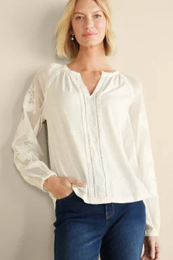 Soft Surroundings Enya Embroidered Top