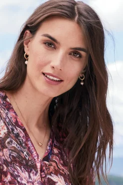 Soft Surroundings Estella Pearl Mini Hoop Earring