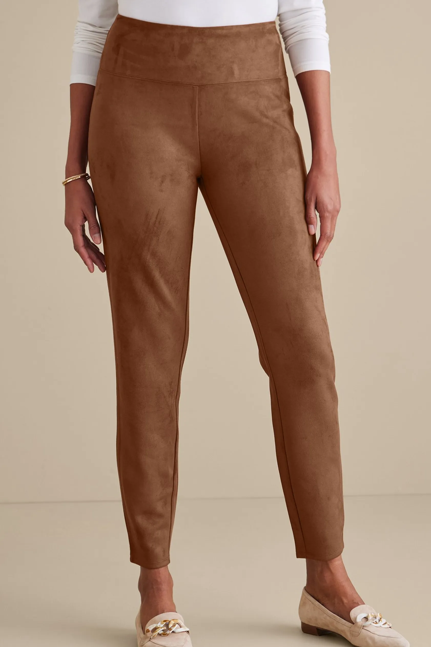 Soft Surroundings Faux Suede Pull-On Leggings