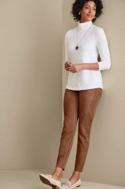 Soft Surroundings Faux Suede Pull-On Leggings