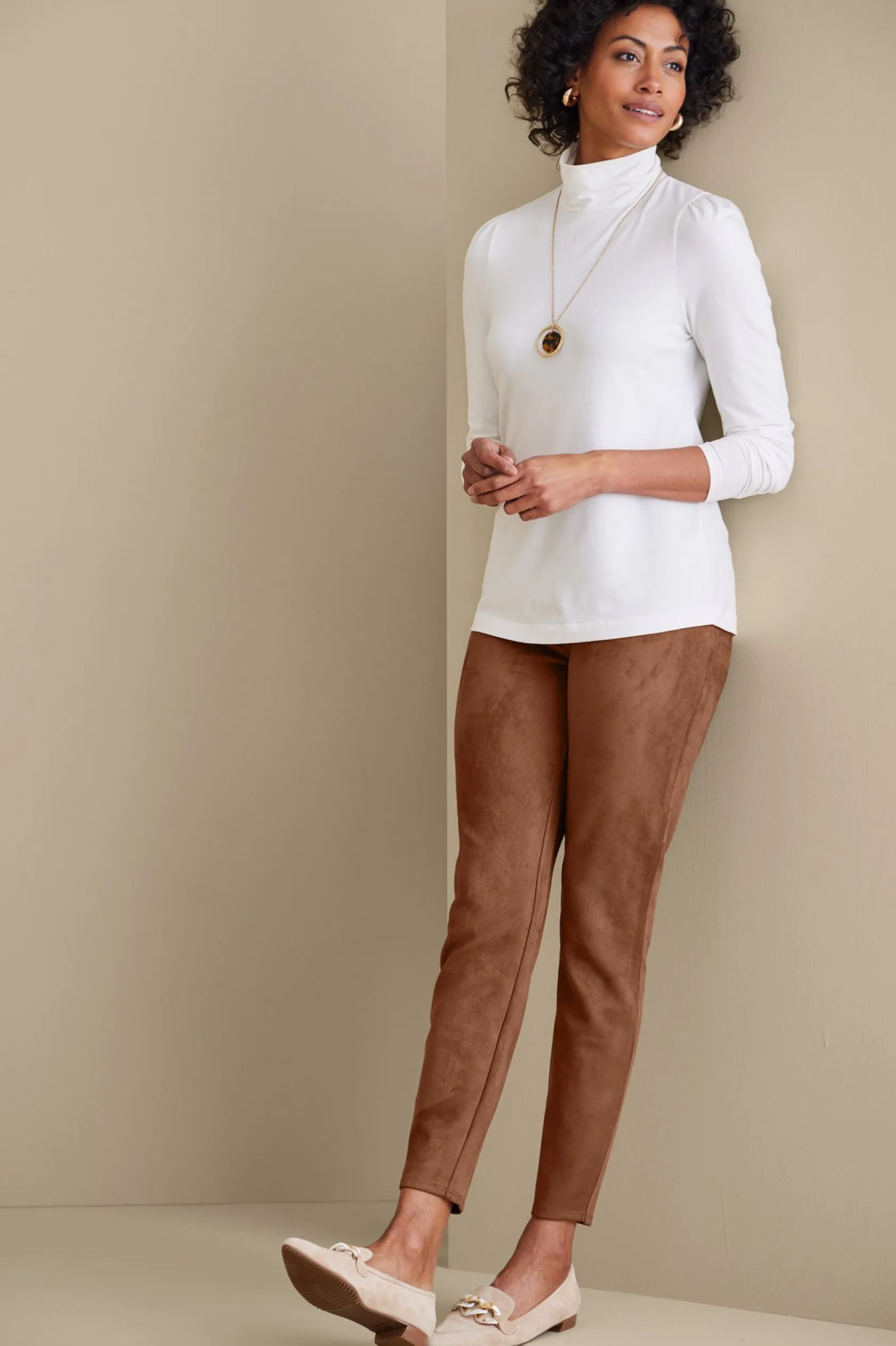 Soft Surroundings Faux Suede Pull-On Leggings