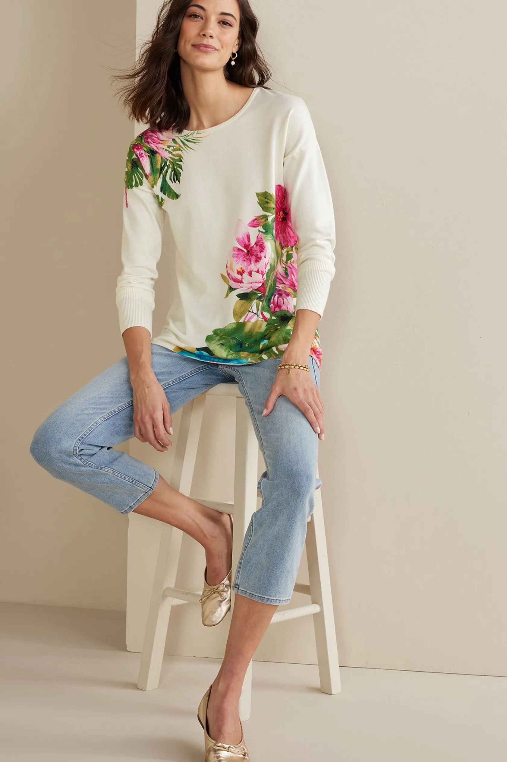 Soft Surroundings Garden Bloom Sweater