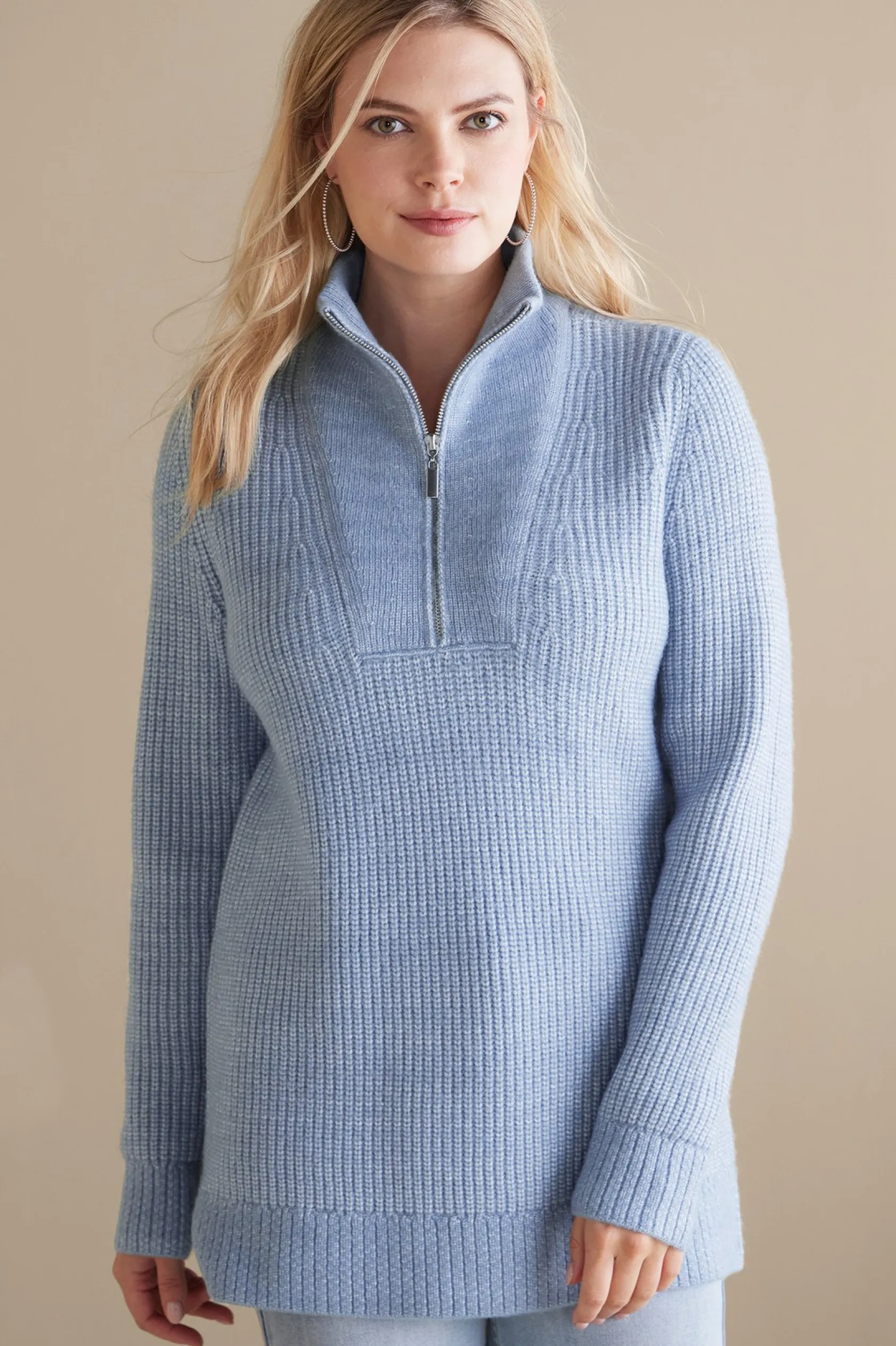 Soft Surroundings Hallie Half Zip Sweater