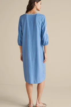 Soft Surroundings Hasana Linen Blend Midi Dress