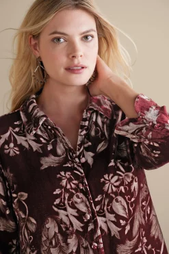 Soft Surroundings Icon Silk Velvet Poets Shirt