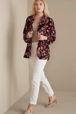 Soft Surroundings Icon Silk Velvet Poets Shirt