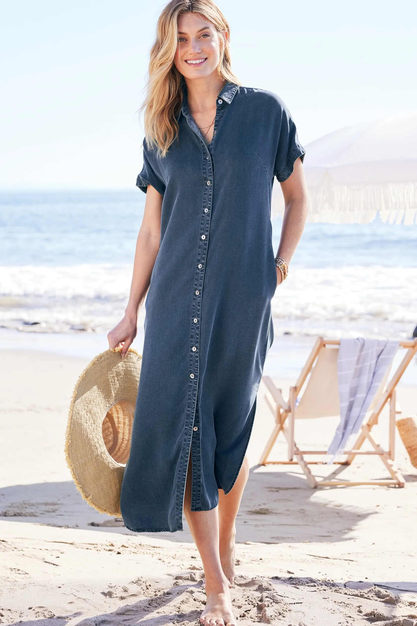 Soft Surroundings Je Veux Midi Shirtdress