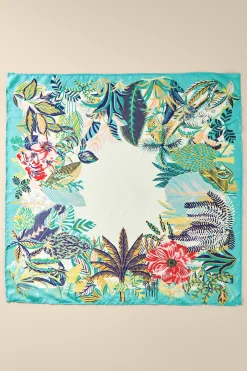 Soft Surroundings Jungle Leaves Silk Scarf