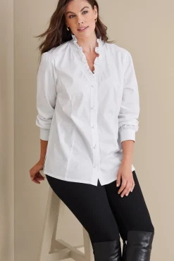 Soft Surroundings Kata Ruffle Collar Shirt