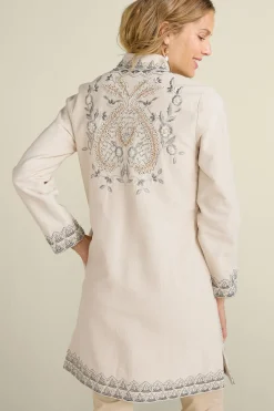 Soft Surroundings Kerala Embellished Natural Jacket