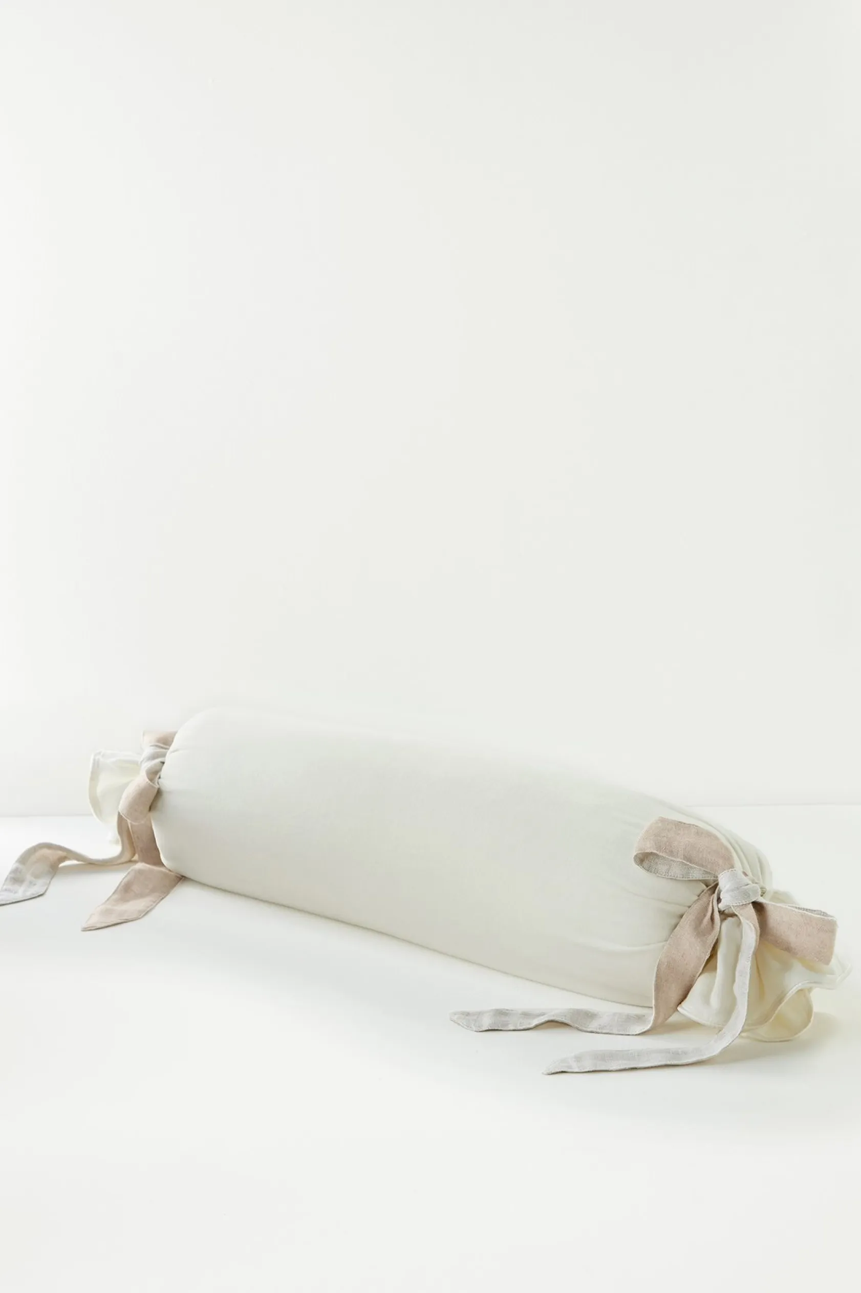 Soft Surroundings Lorena Velvet Bolster with Linen Tie