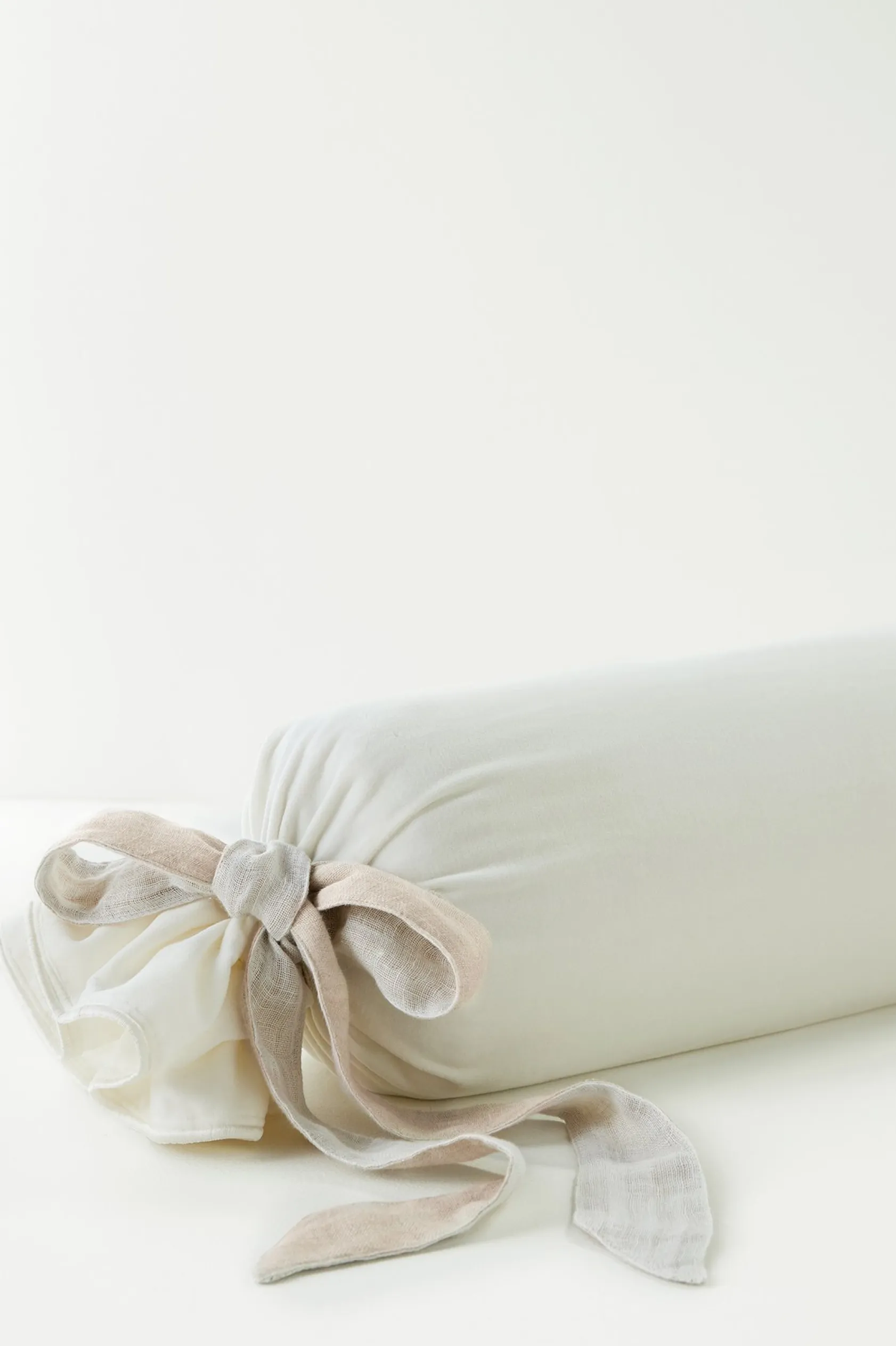 Soft Surroundings Lorena Velvet Bolster with Linen Tie