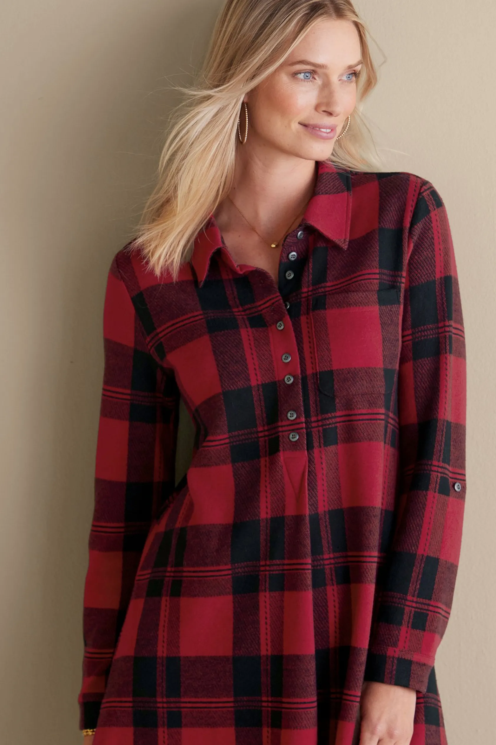 Soft Surroundings Mad About Plaid Tunic