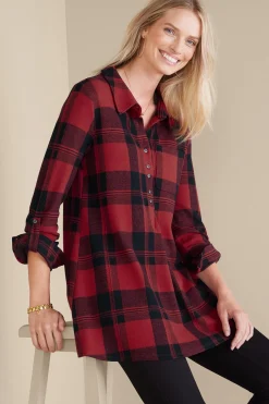 Soft Surroundings Mad About Plaid Tunic
