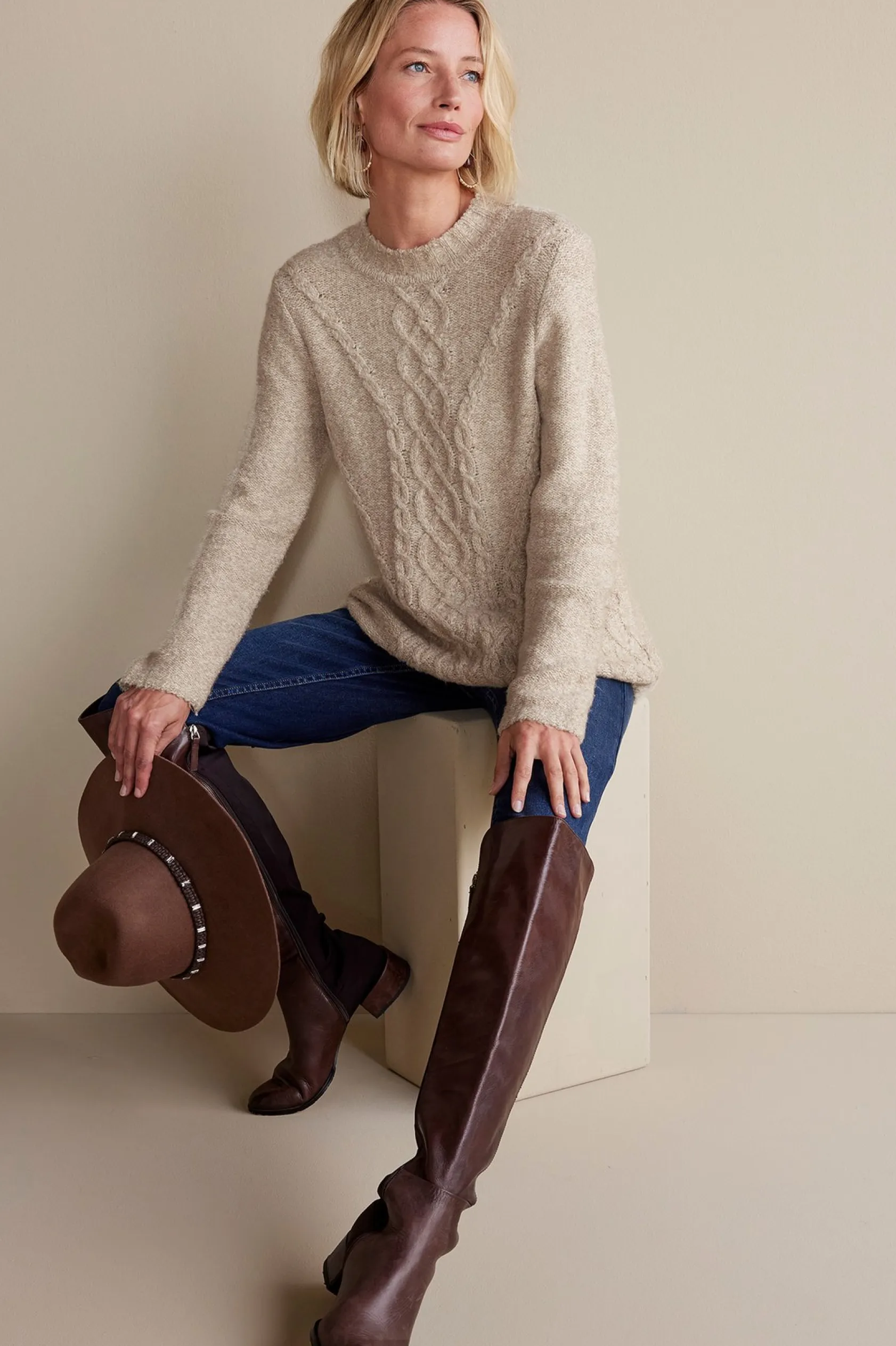 Soft Surroundings Marianna Cable Sweater