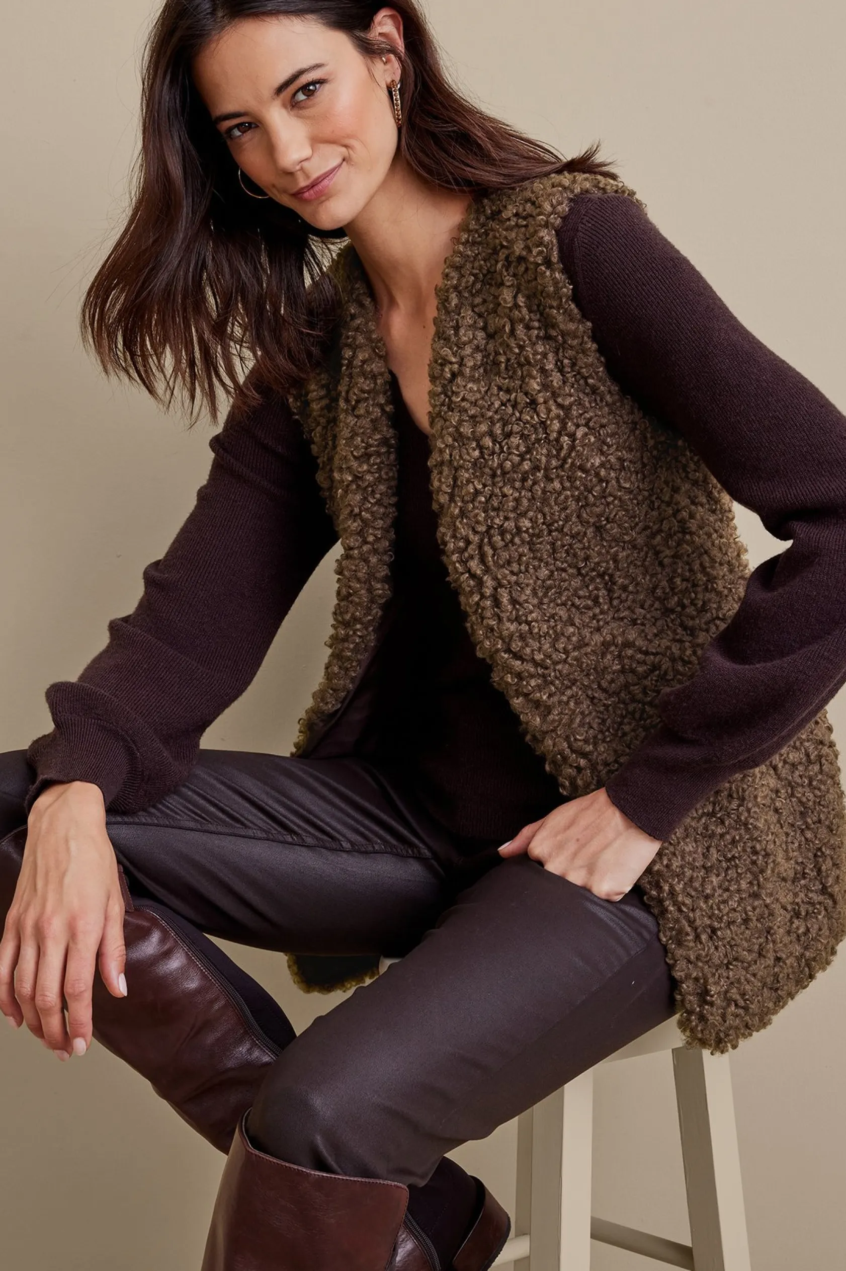 Soft Surroundings Maribo Shearling Vest