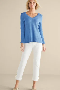 Soft Surroundings Marin Back Button Sweater