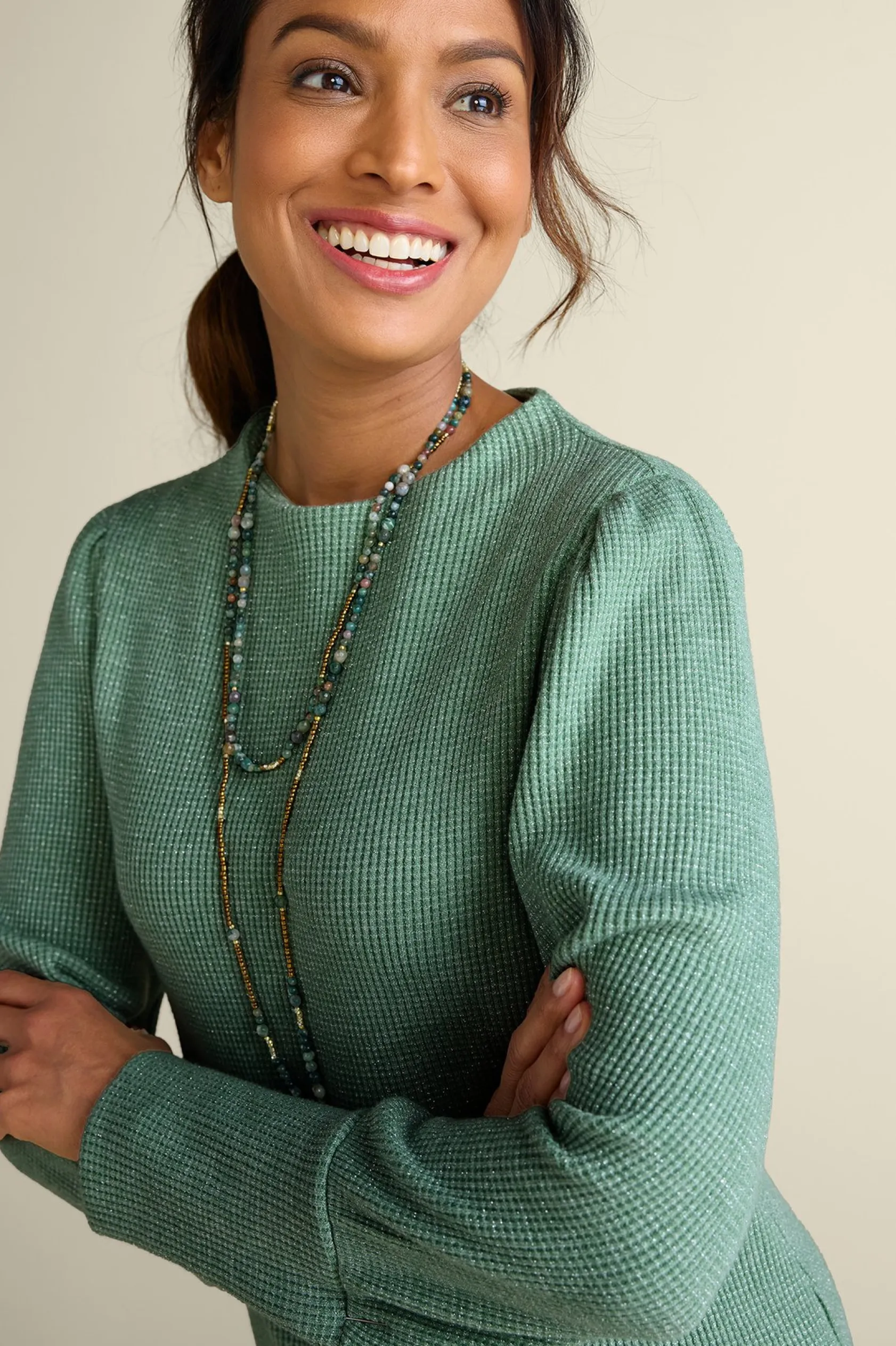 Soft Surroundings Melina Waffle Pullover