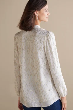 Soft Surroundings Mila Metallic Blouse