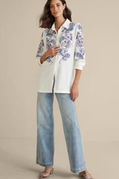 Soft Surroundings Nadia Linen Blend Shirt