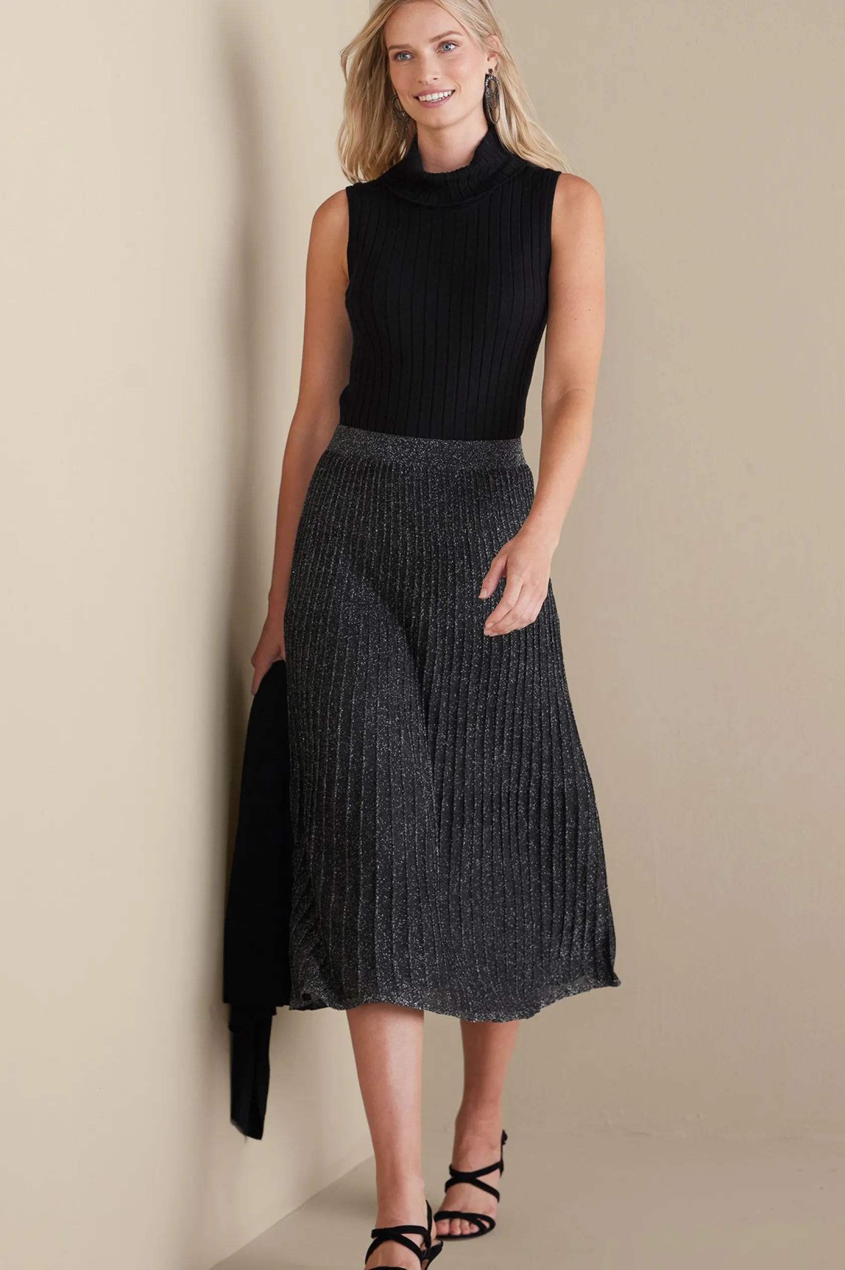 Soft Surroundings Nisha Knit Pleated Skirt
