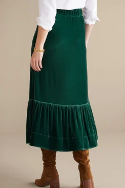 Soft Surroundings Noelle Velvet Skirt