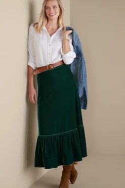 Soft Surroundings Noelle Velvet Skirt