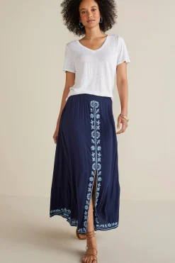 Soft Surroundings Petites Adele Gauze Maxi Skirt