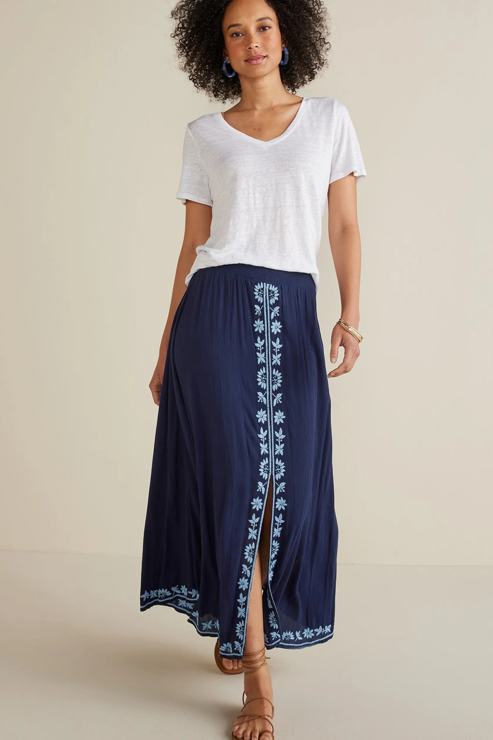Soft Surroundings Petites Adele Gauze Maxi Skirt