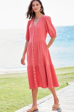 Soft Surroundings Petites Arielle Gauze Midi Dress