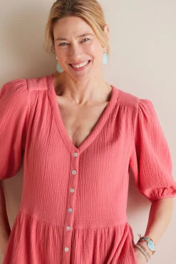 Soft Surroundings Petites Arielle Gauze Midi Dress