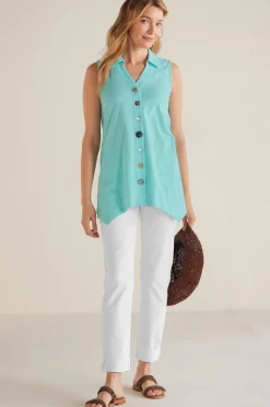 Soft Surroundings Petites Danielle Button Tank