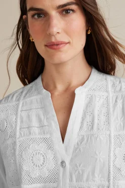Soft Surroundings Petites Eleanor Crochet Shirt