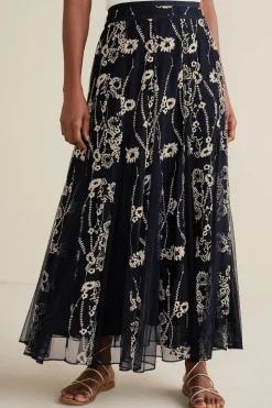 Soft Surroundings Petites Leatrice Embroidered Maxi Skirt