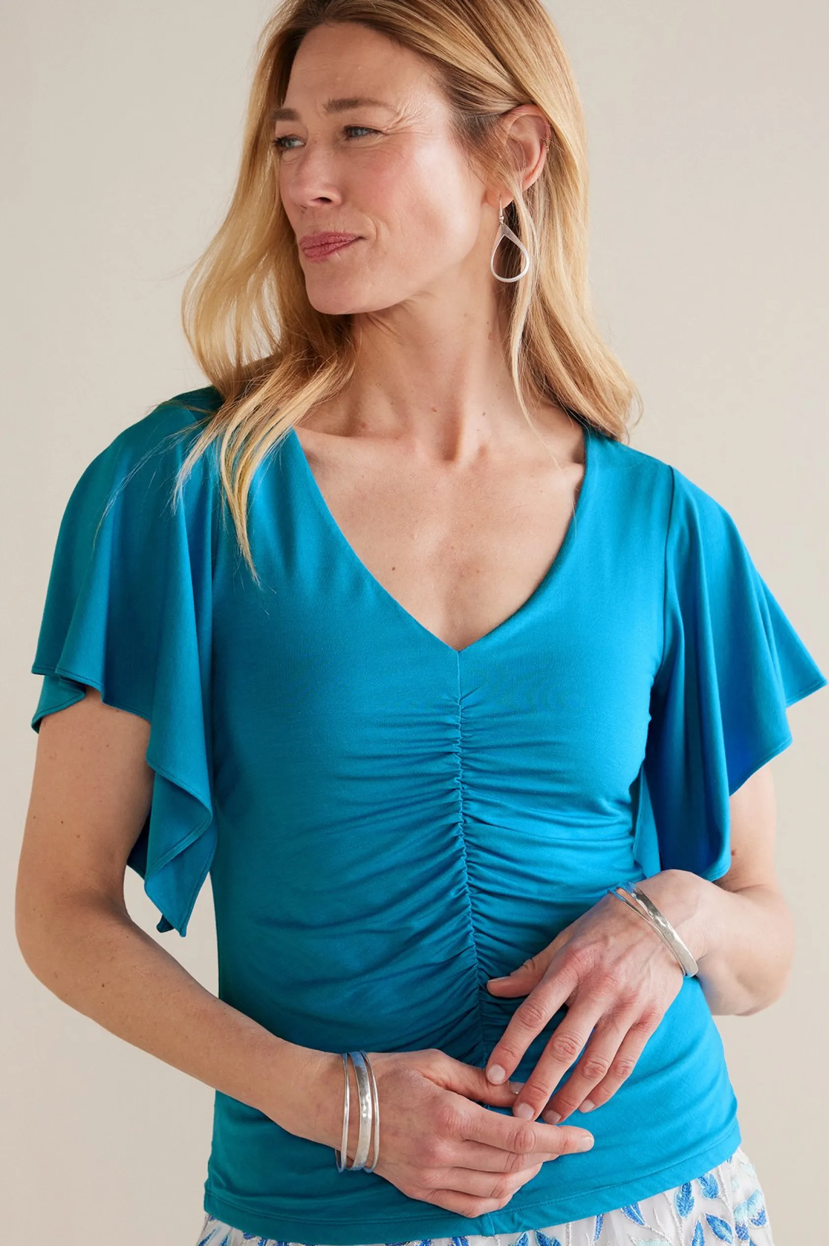 Soft Surroundings Petites Leya Ruched Top