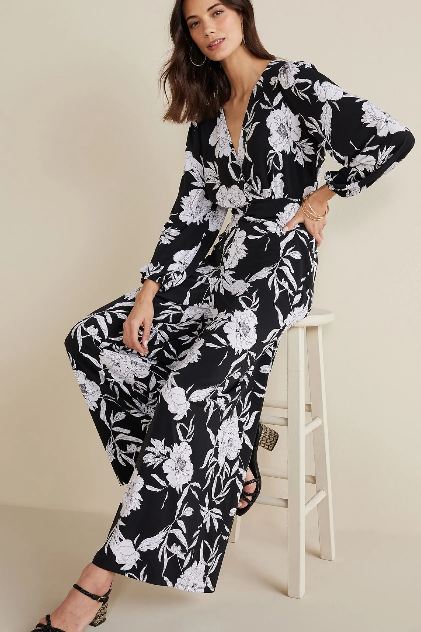 Soft Surroundings Petites Penelope Long Sleeve Jumpsuit