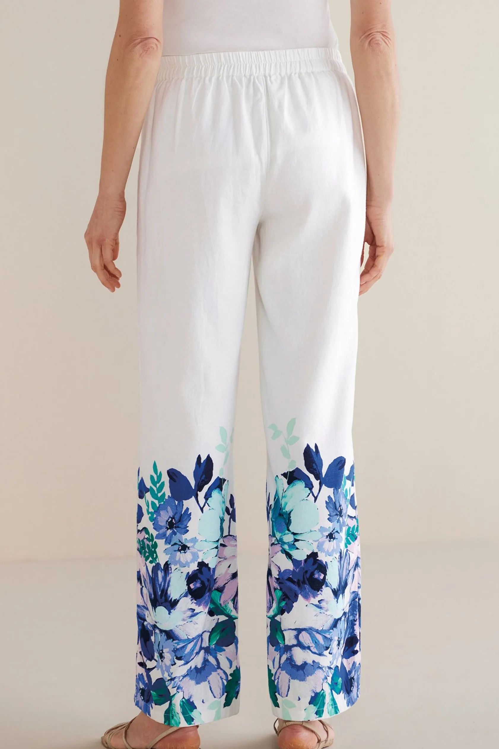 Soft Surroundings Petites Ronna Linen Blend Wide Leg Pants