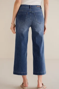 Soft Surroundings Petites Ultimate Denim Wide Leg Crop Jeans