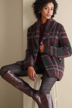 Soft Surroundings Plaid Sweater Coat